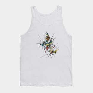 Celebration Unique Blue Yellow Red Black White Colorful Abstract Art Tank Top